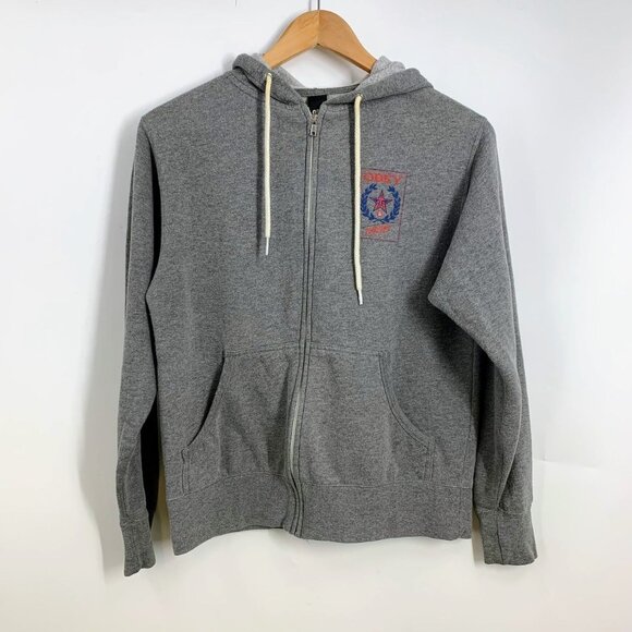 Obey Tops - Obey Women's Propaganda Full Zip Cotton‎ Hooded Long Sleeve Sweatshirt Size M